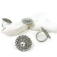 thumbnail image 1 of Bold & Beautiful Jeweled Napkin RingColor: SilverSize: 2.5"x2"Set of 4, 1 of 9