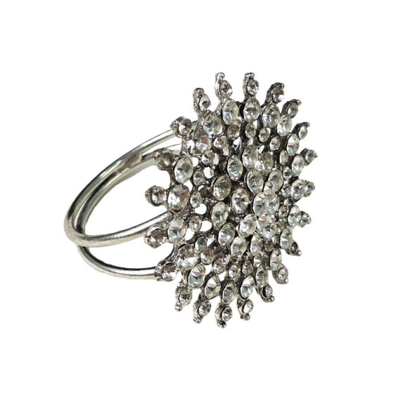 Bold & Beautiful Jeweled Napkin RingColor: SilverSize: 2"x2"Set of 4