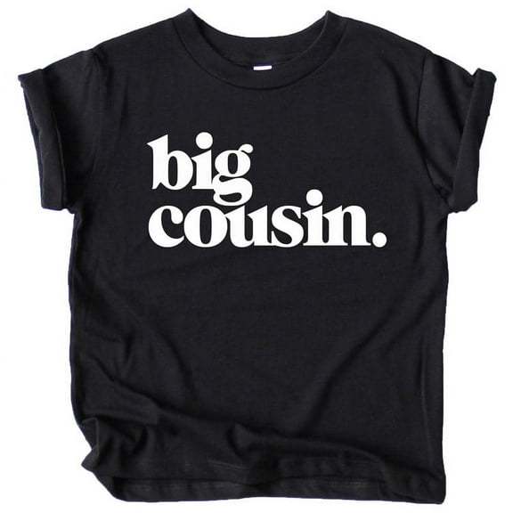 Bold Big Cousin T-Shirts for Girls and Boys Fun Family Outfits Black Shirt