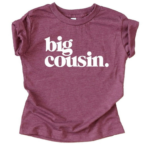 Bold Big Cousin T-Shirts for Girls and Boys Fun Family Outfits Vintage Burgundy Shirt