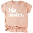 thumbnail image 1 of Bold Big Sister Colorful Sibling Reveal Announcement T-Shirt for Baby and Toddler Youth Girls Sibling Outfits Peach Shirt 4T, 1 of 2