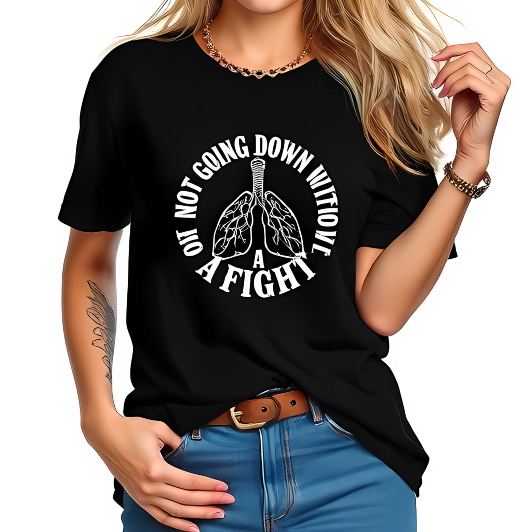 Bold Black Cotton Short Sleeve TShirt with Resilience Graphic Design(01)