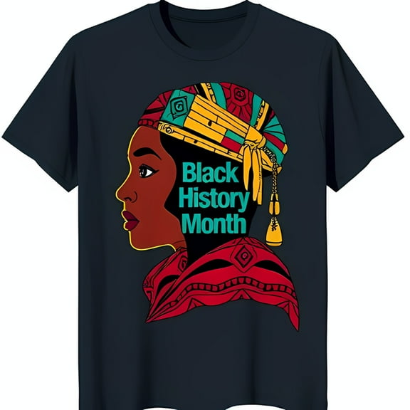 Bold Black History Month T-Shirt with Vibrant Graphic Design Celebrate Black Culture Year Round