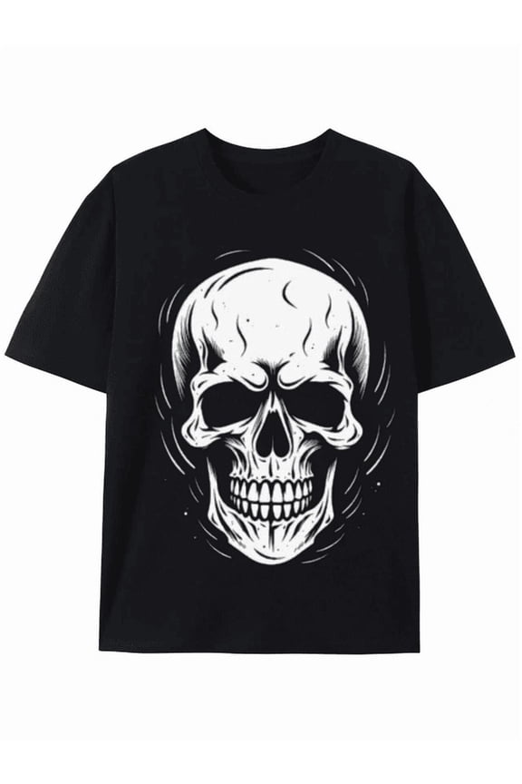 Bold Black Skull Graphic Tee for Men