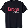 thumbnail image 1 of Bold Black T-Shirt with 'Carolyn of Chano' Graphic in Red & White Font, 1 of 5