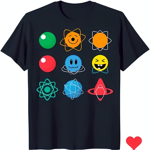 Bold Black T-Shirt with Colorful Circular Print & Unique Designs