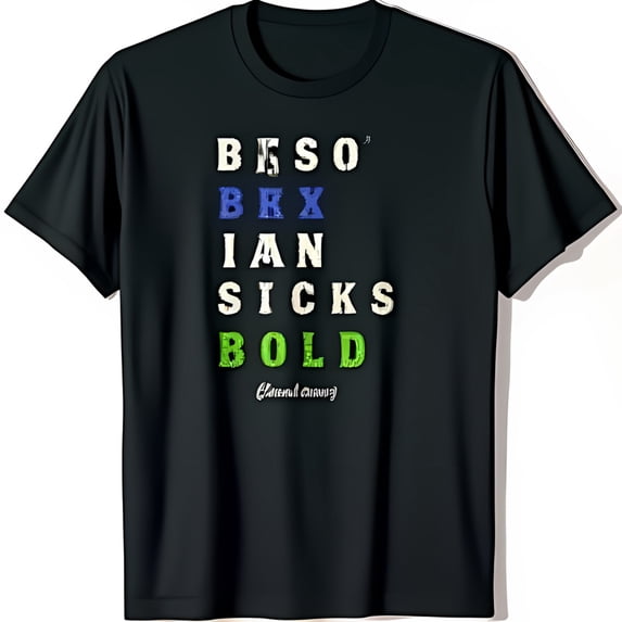 Bold Black T-Shirt with Colorful Graphic BESO BRX IAN SICKS BOLD Design