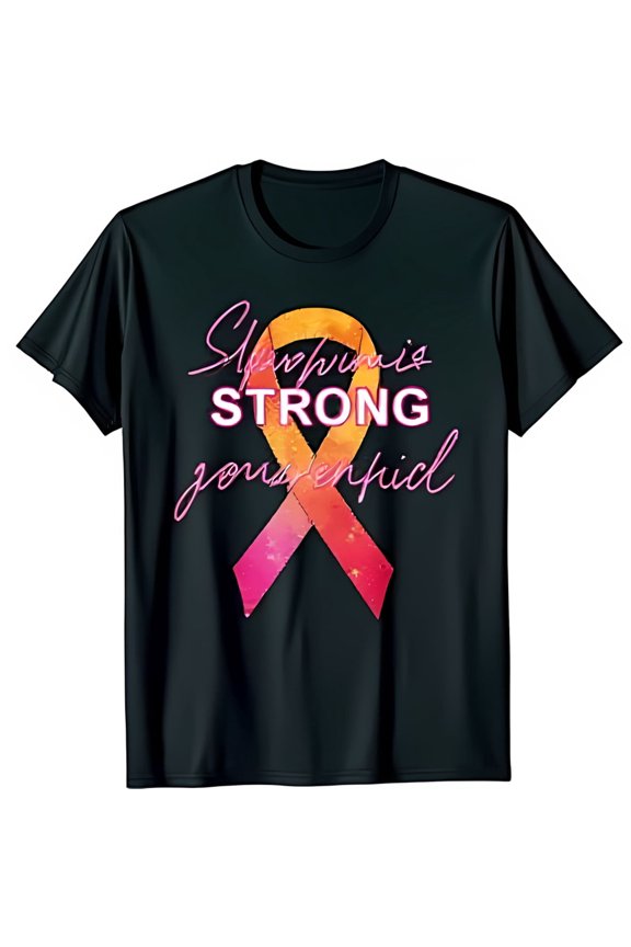 Bold Black T-Shirt with Colorful SMA Awareness Ribbon & Empowering