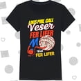thumbnail image 1 of Bold Black T-Shirt with Colorful Volleyball Graphic 'Liki's Pirl Call Veseer Fer Lifer', 1 of 5