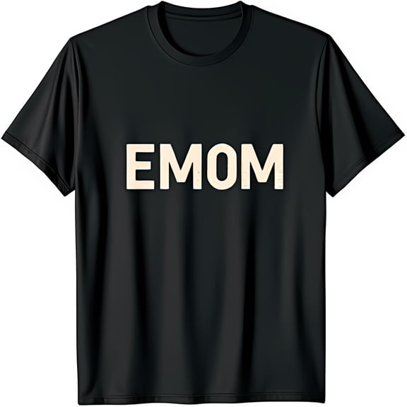 Bold Black T-Shirt with EMOM Graphic Casual Comfort for Everyday Wear