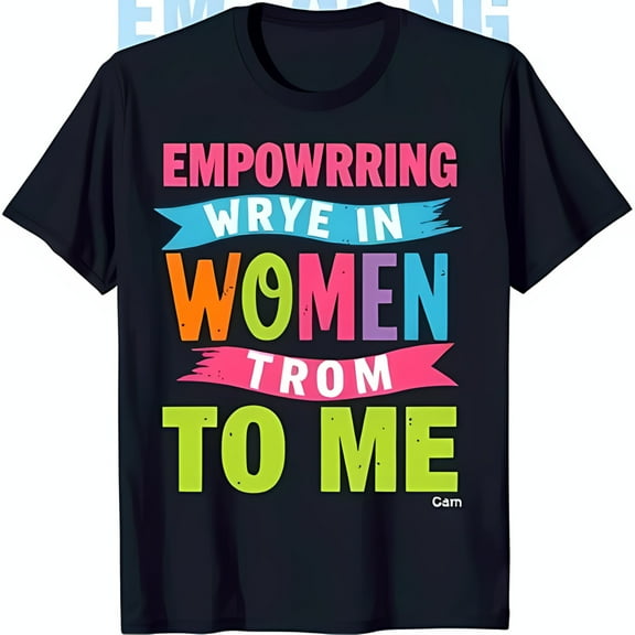 Bold Black T-Shirt with 'EMPOWRRING WRYE IN WOMEN FROM TO ME' Design Empowerment Fashion