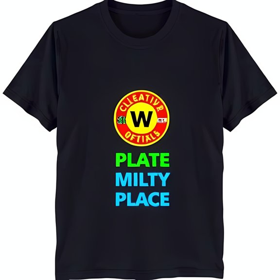 Bold Black T-Shirt with Eye Catching Circular & Text Graphic