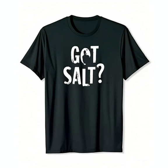 Bold Black T-Shirt with Eye Catching GOT SALT? Graphic for Casual Wear