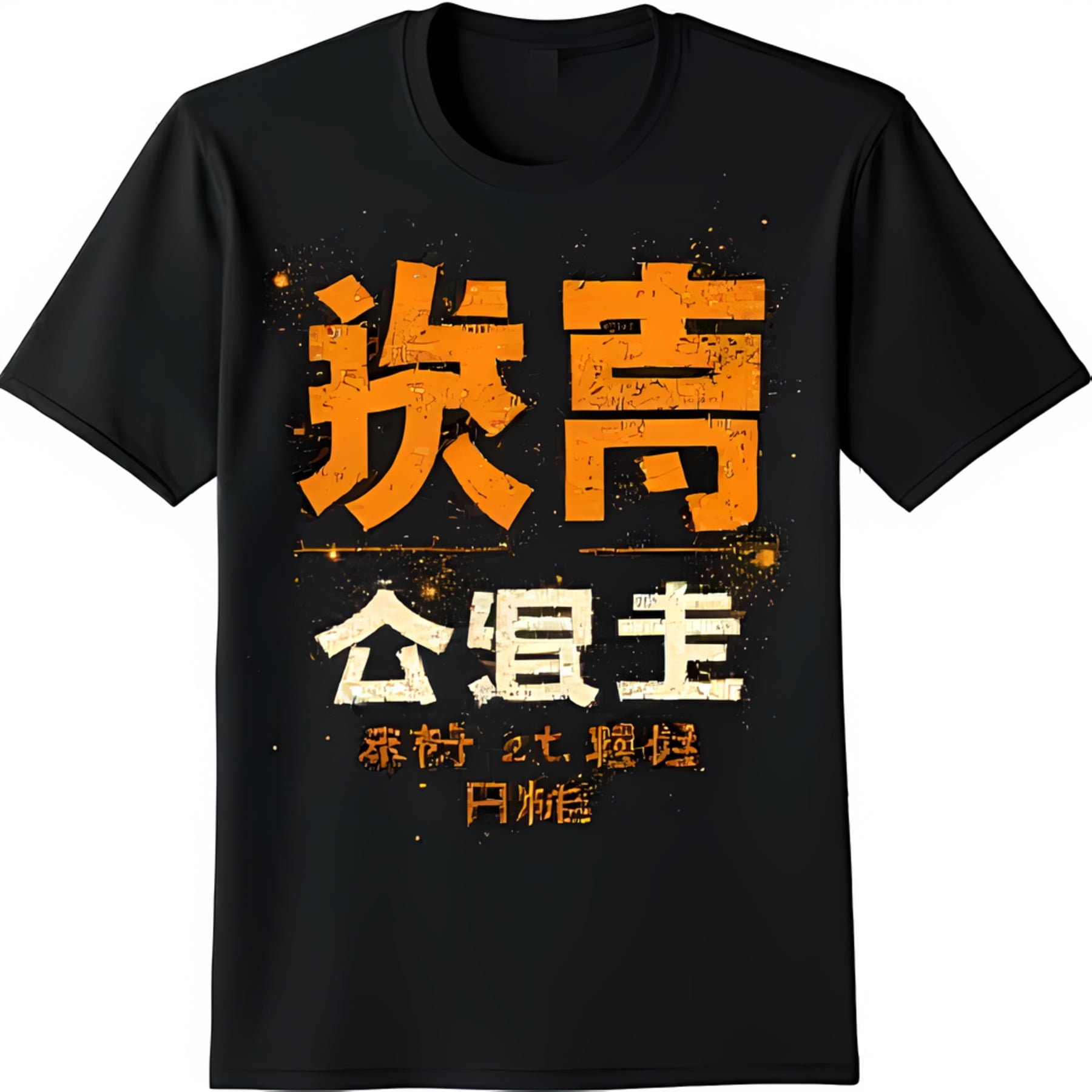 Bold Black TShirt with Eye Catching Japanese Culture Graphic Design
