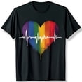 thumbnail image 1 of Bold Black T-Shirt with Eye Catching LGBTQ+ Chest Graphic Show Your Support, 1 of 5