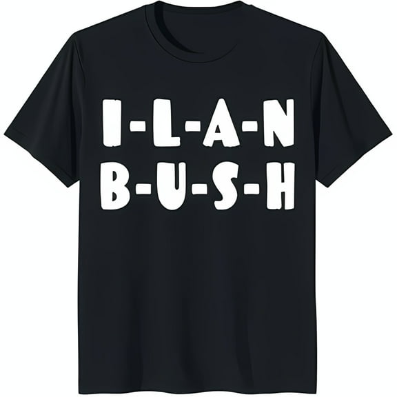 Bold Black T-Shirt with Eye Catching White Graphic: 'I L A N B H' Design