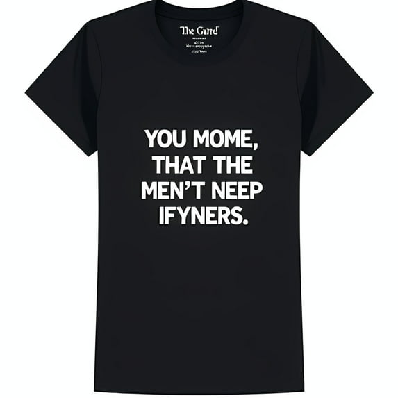 Bold Black T-Shirt with Eye Catching White Slogan Graphic Short Sleeve Neck