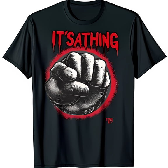 Bold Black T-Shirt with Fist Graphic Strength & Humor