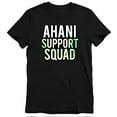 thumbnail image 1 of Bold Black T-Shirt with Gradient 'AHANI SUPPORT SQUAD' Graphic Print, 1 of 5