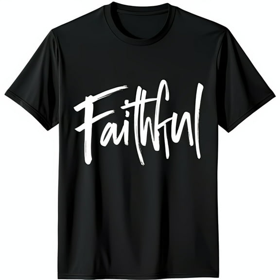 Bold Black T-Shirt with Hand Drawn Faithful Graphic Eye Catching Design