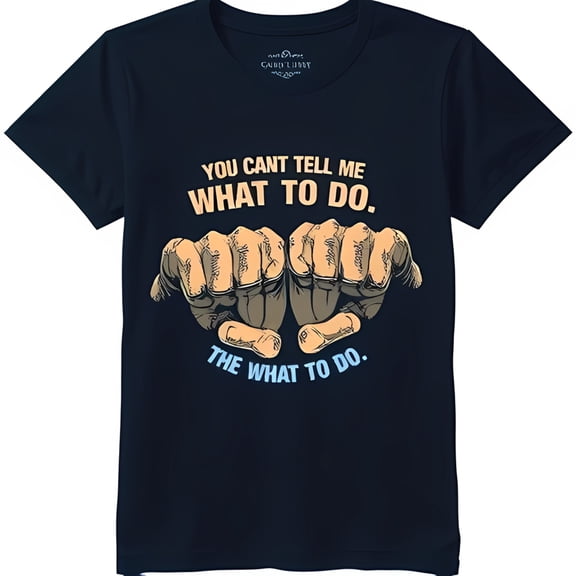 Bold Black T-Shirt with Rebellious Fist Graphic You Can t Tell Me What to Do
