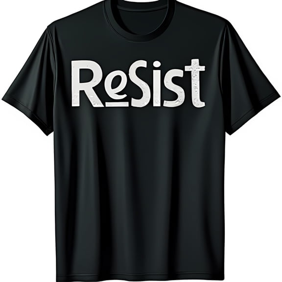 Bold Black T-Shirt with Resist Graphic Stand Out in Style