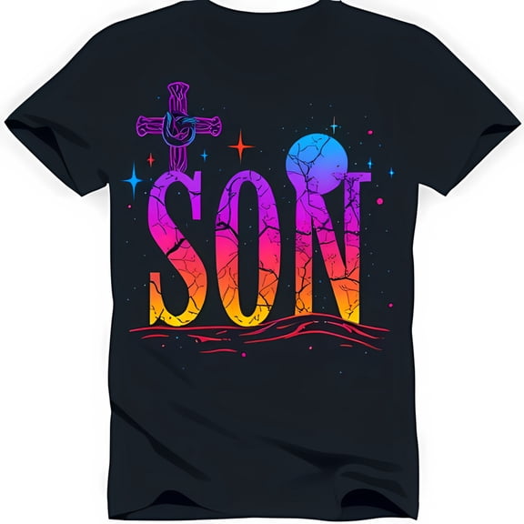 Bold Black T-Shirt with 'SON' Graphic & Design