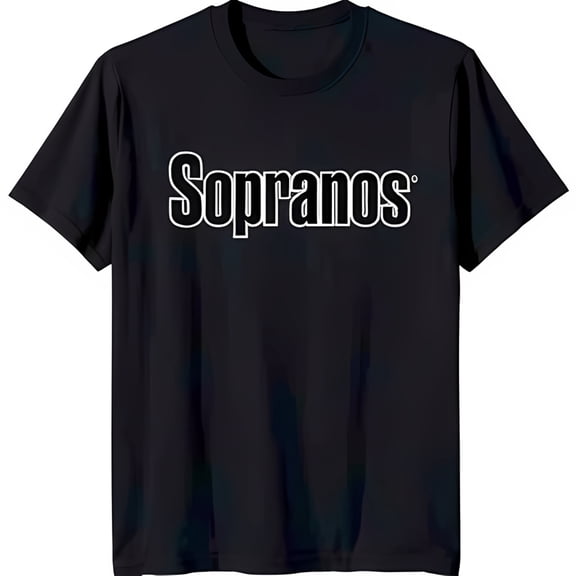 Bold Black T-Shirt with 'Sopranos' Graphic Classic Neck Design