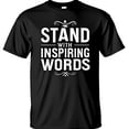 thumbnail image 1 of Bold Black T-Shirt with Stand with Inspiring Words Graphic & Decorative Border, 1 of 5