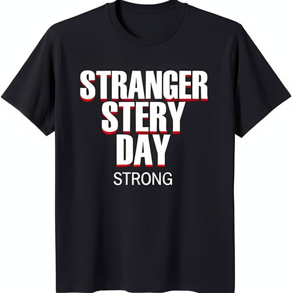 Bold Black T-Shirt with ' Stery Day Strong' Graphic Soft & Comfortable