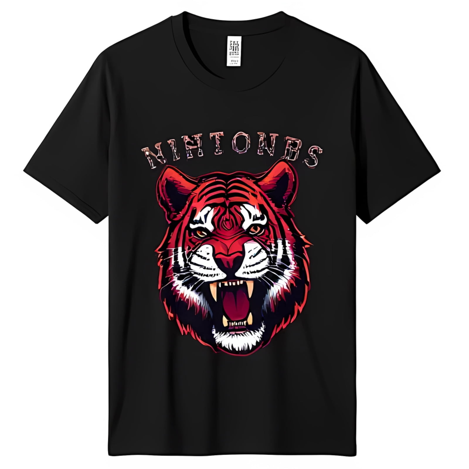 Bold Black T-Shirt with Striking Red Head Graphic & NINTONES Print ...
