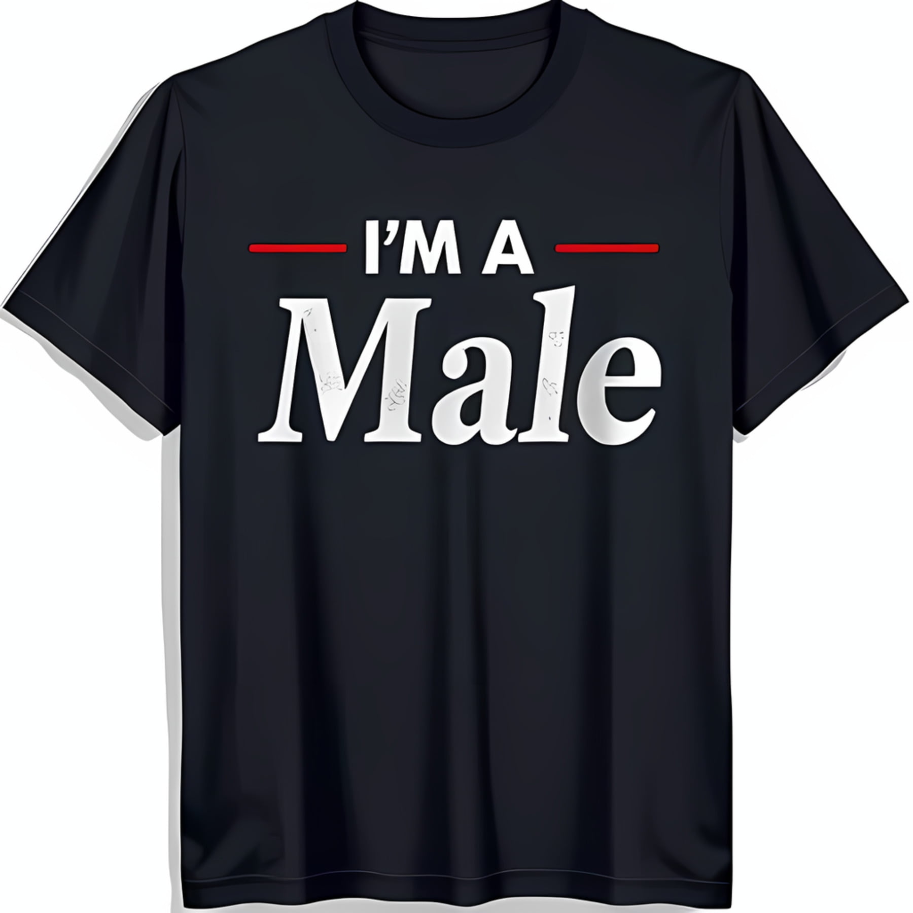 Bold Black TShirt with Vintage I m A Male Graphic Design
