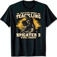 thumbnail image 1 of Bold Black T-Shirt with Yellow Tackle Graphic & Supportive Text, 1 of 5