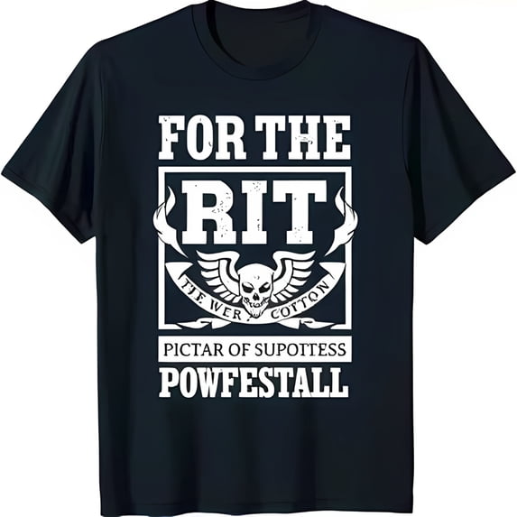 Bold Black T-Shirt with and Wings Graphic 'For The RIT' Design