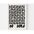 thumbnail image 1 of Be Bold Black And White Abstract Wall Art Print - Diagonal Checkerboard, Abstract Artisan Grunge Monochrome Trendy, Retro Modern Typography Wall Art, Modern Wall Decor, 12x18 UNFRAMED, 1 of 2