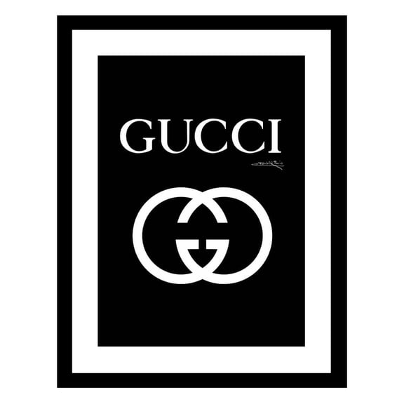 Bold Black & White Fashion Deco Designer Logo - Framed Print