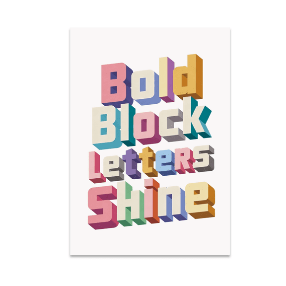 Bold Block Letters Shine - Modern Decor Enthusiast - 13x19 Poster Print