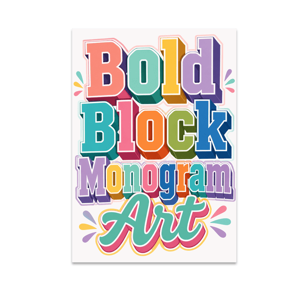Bold Block Monogram Art - Home Decor Enthusiast - 13x19 Poster Print