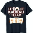Bold Blue TShirt with 'LE 10 OF KOEBERLI TEEM' Graphic & Soccer Ball