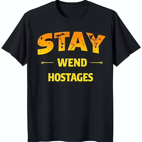 Bold Blue T-Shirt with 'STAY WEND HOSTAGES' Graphic Print