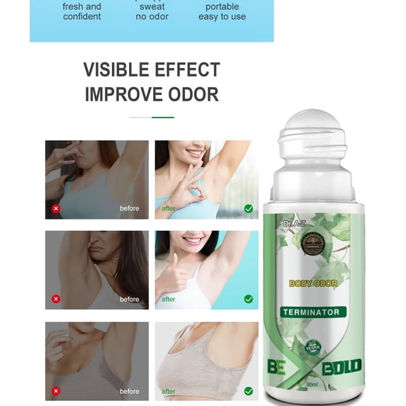 Be Bold Body Odor Eliminator Roll On Under Arm Deodorant For Men, Women, Body Odor Terminator Works At Source Armpits Sweat, Antiperspirant for Men, Women, Long-Lasting