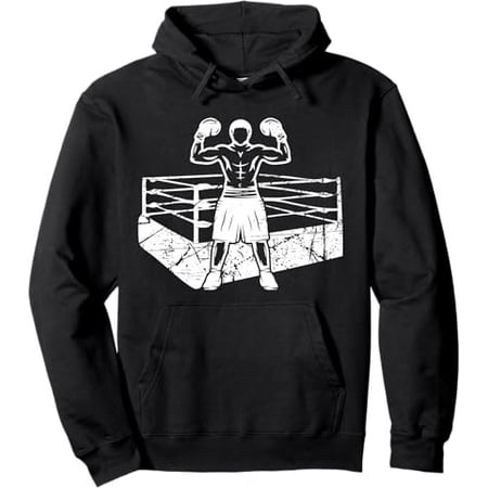 Bold Boxing Champion Victory Pose Pullover Hoodie