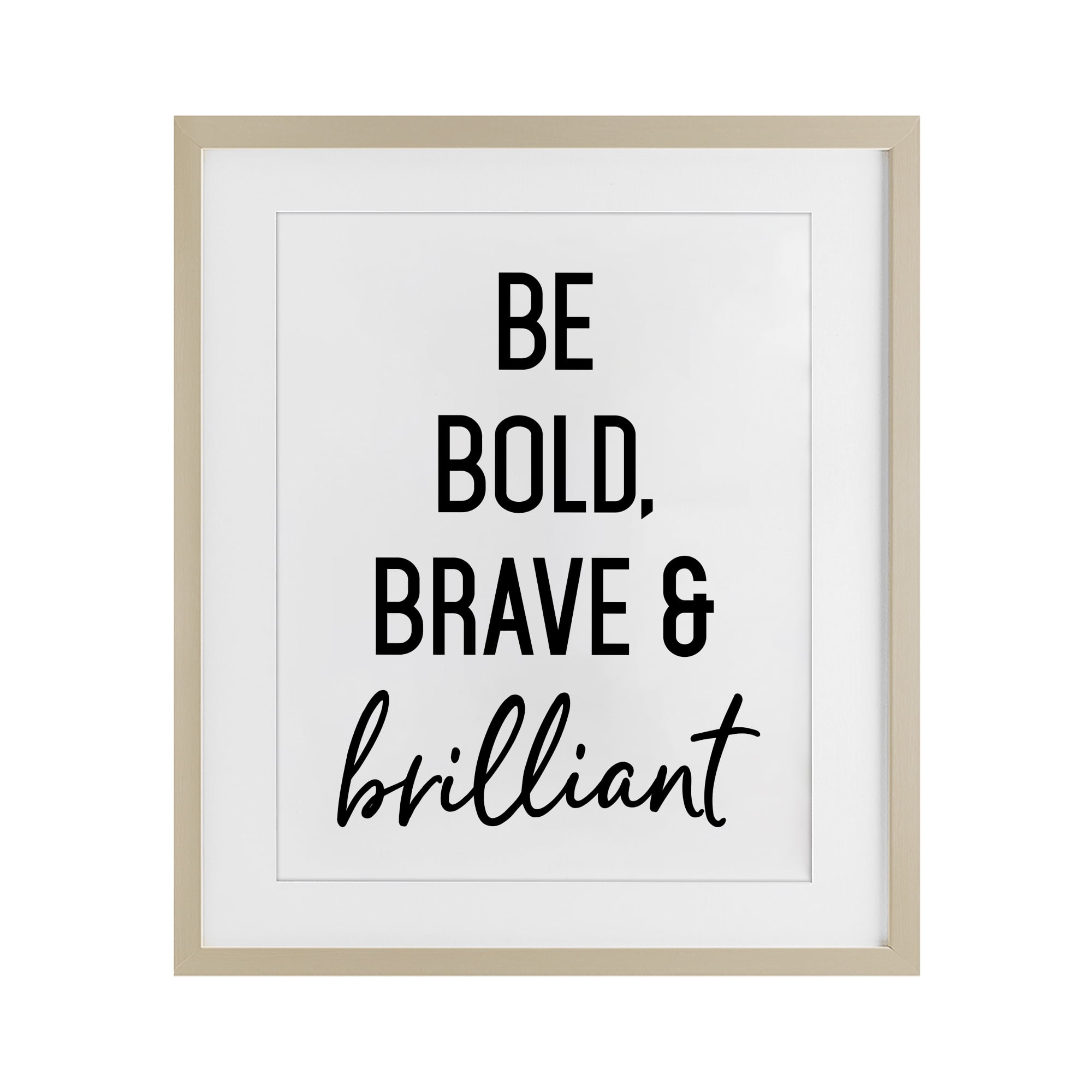 Bold Brave & Brilliant Birch Framed Print Under Glass, design by Lettered and Lined