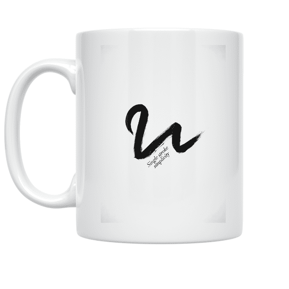 Bold Brush Stroke Design - Modern Minimalist - 11 oz Ceramic Coffee Mug