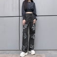 thumbnail image 1 of Bold Butterfly Print Loose Fit Jeans, 1 of 1