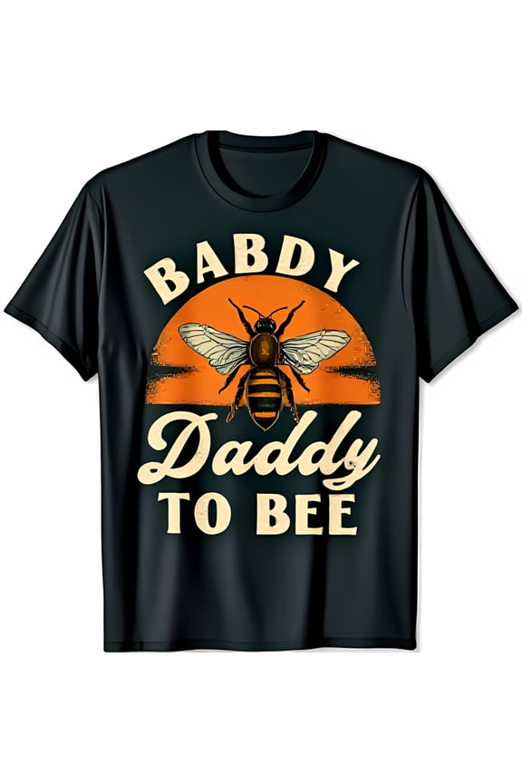 Bold Charcoal Bee Graphic T-Shirt for New Dads 'BADDY' & 'Daddy to Bee'
