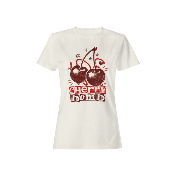 Bold Cherry Bomb Graphic Art Women's T-shirt
