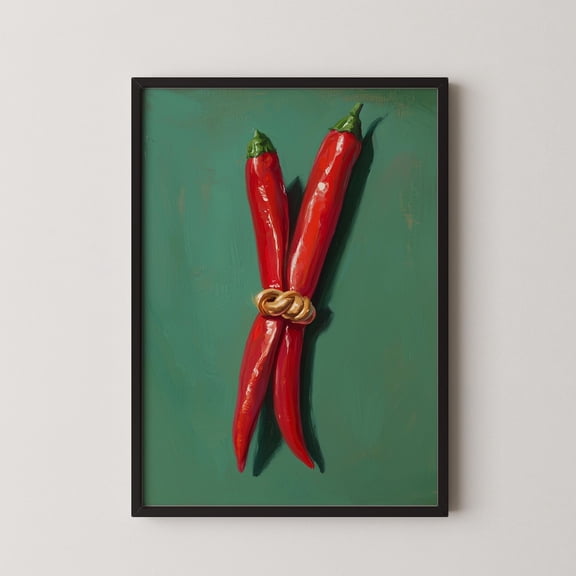 Bold Chili Pepper Print, Spicy Modern Decor for Strong Women, Empowering Food Art, or Print #1 Poster Decor, Stretched Canvas Size 8x12 F03.1.22l726