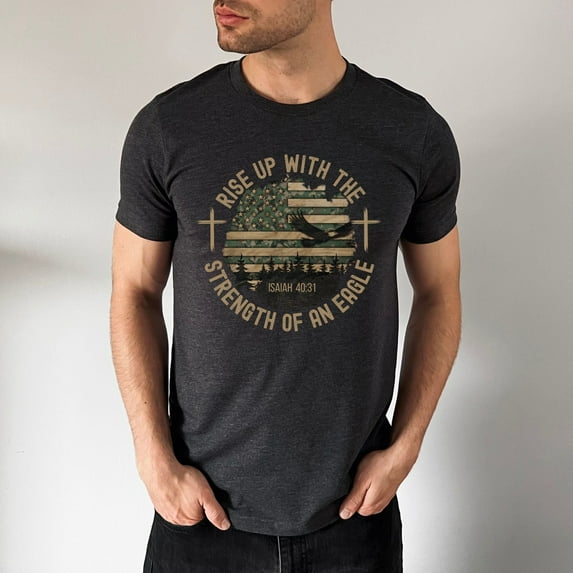 Bold Christian T Shirt, Guys Christian Shirt for Dad, Isaiah 40:31 Shirt for Christian Gift, Mens Christian T-Shirt, Mens Christian Gifts F0381 All Size S-5Xl