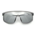 thumbnail image 1 of Bold Color Mirror Shield Sport Plastic Wrap Curved Sunglasses Slate - Silver Mirror, 1 of 8